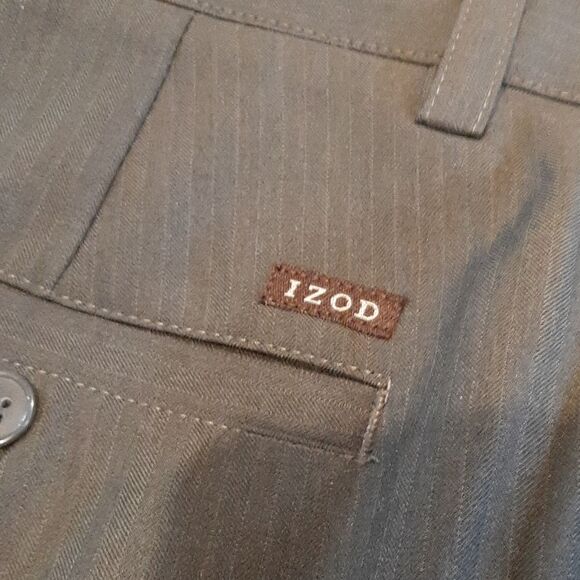 IZOD Perform Gray Pinstripe Dress Pants NWT - Picture 6 of 15